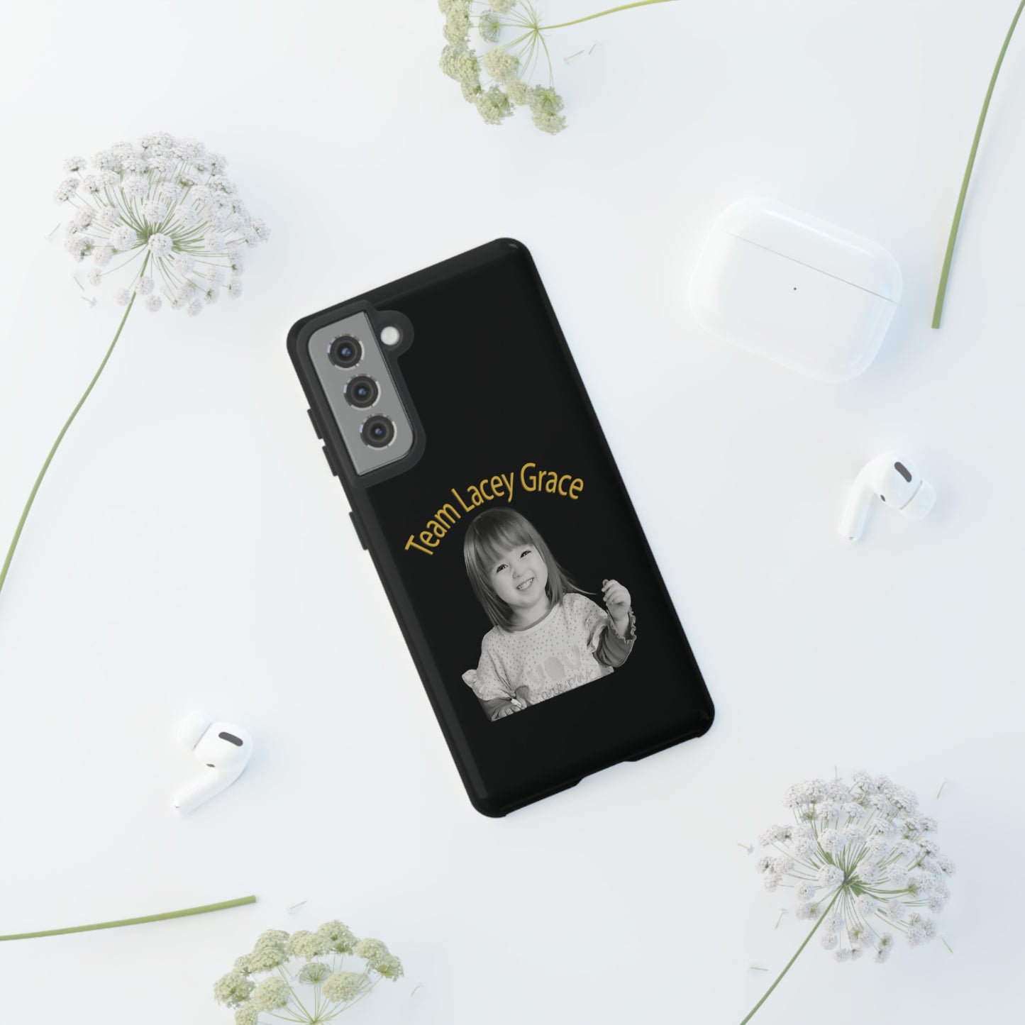 Tough Phone Cases - B&W Lacey