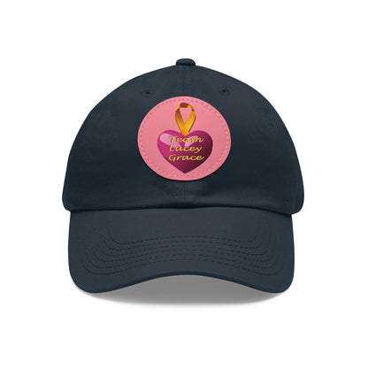 Adult Hat with Leather Patch - Heart Ornament