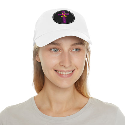 Adult Hat with Leather Patch - Cross