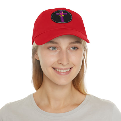 Adult Hat with Leather Patch - Cross