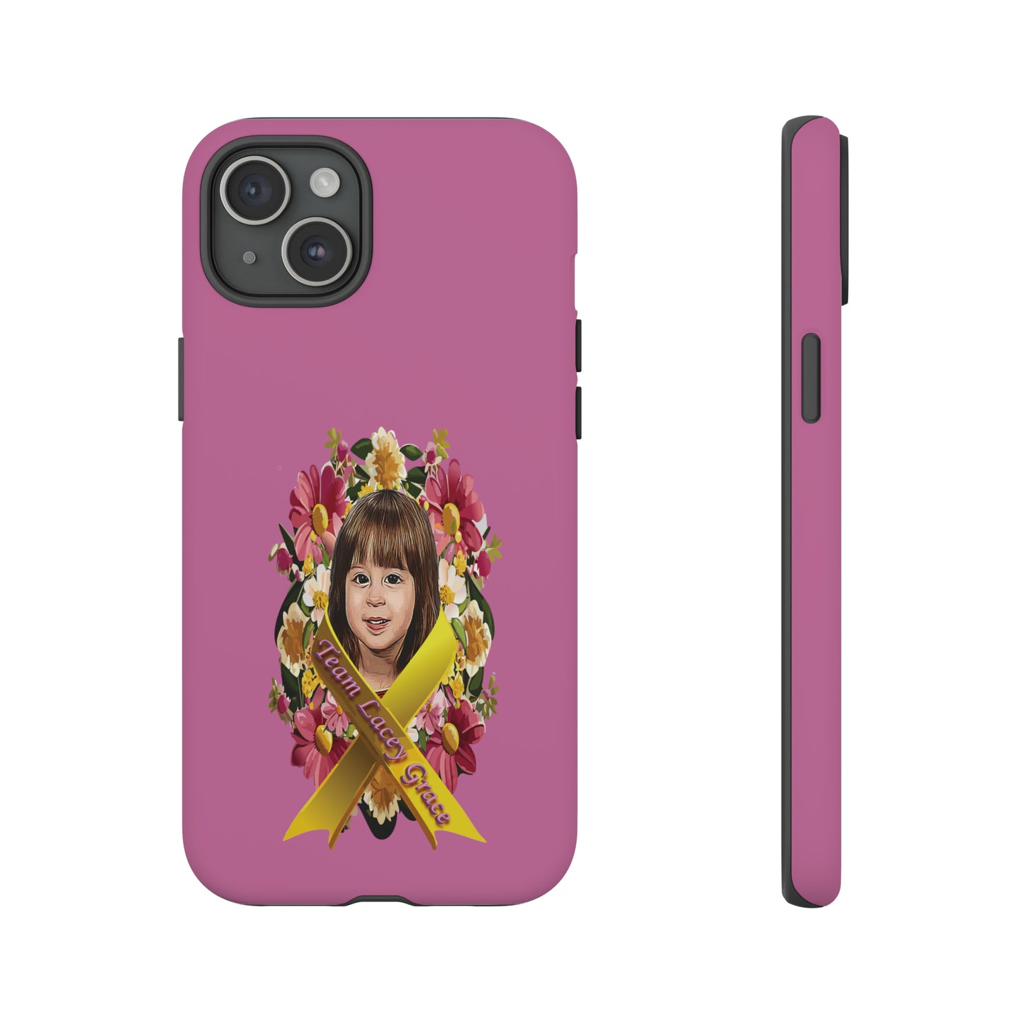 Tough Phone Cases - Lacey w/ Flowers (Pink)