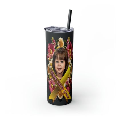 20oz Skinny Tumbler with Straw - Lacey w/ Flowers