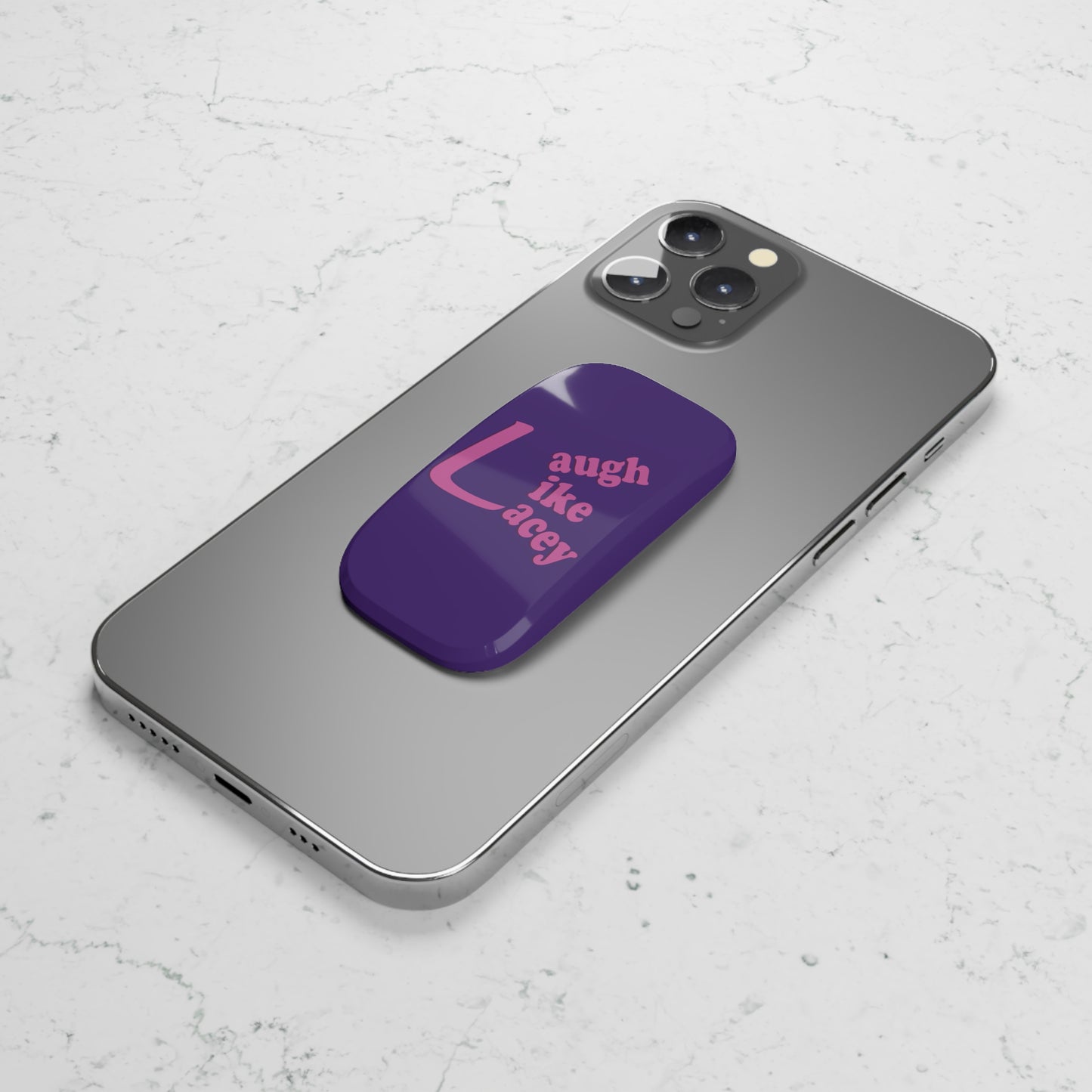 Phone Click-On Grip - Laugh Like Lacey (Purple)