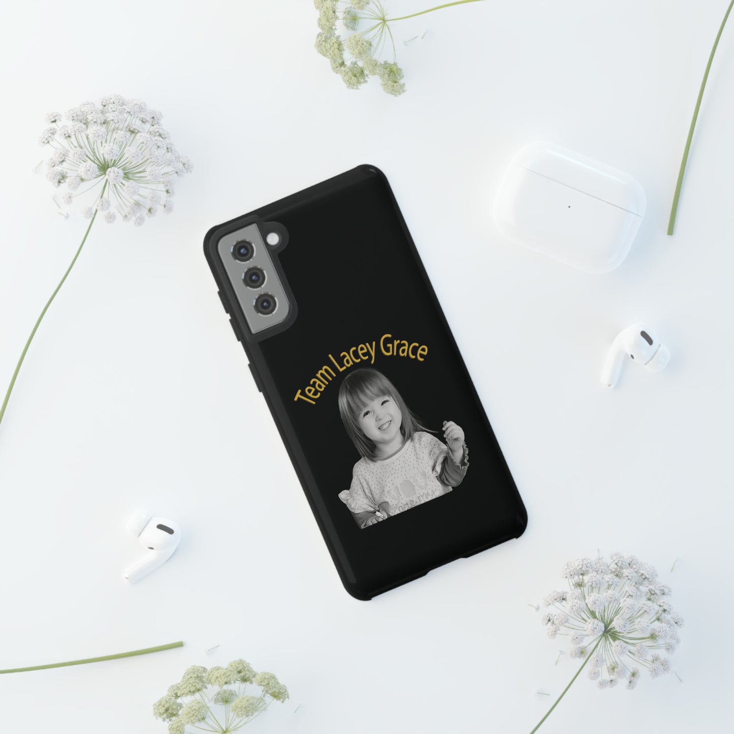 Tough Phone Cases - B&W Lacey