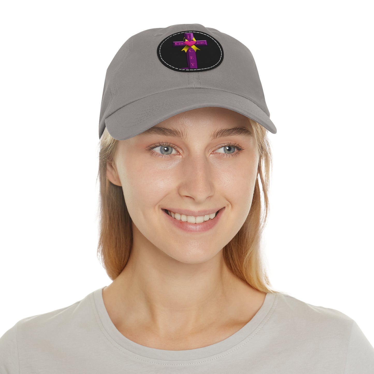 Adult Hat with Leather Patch - Cross