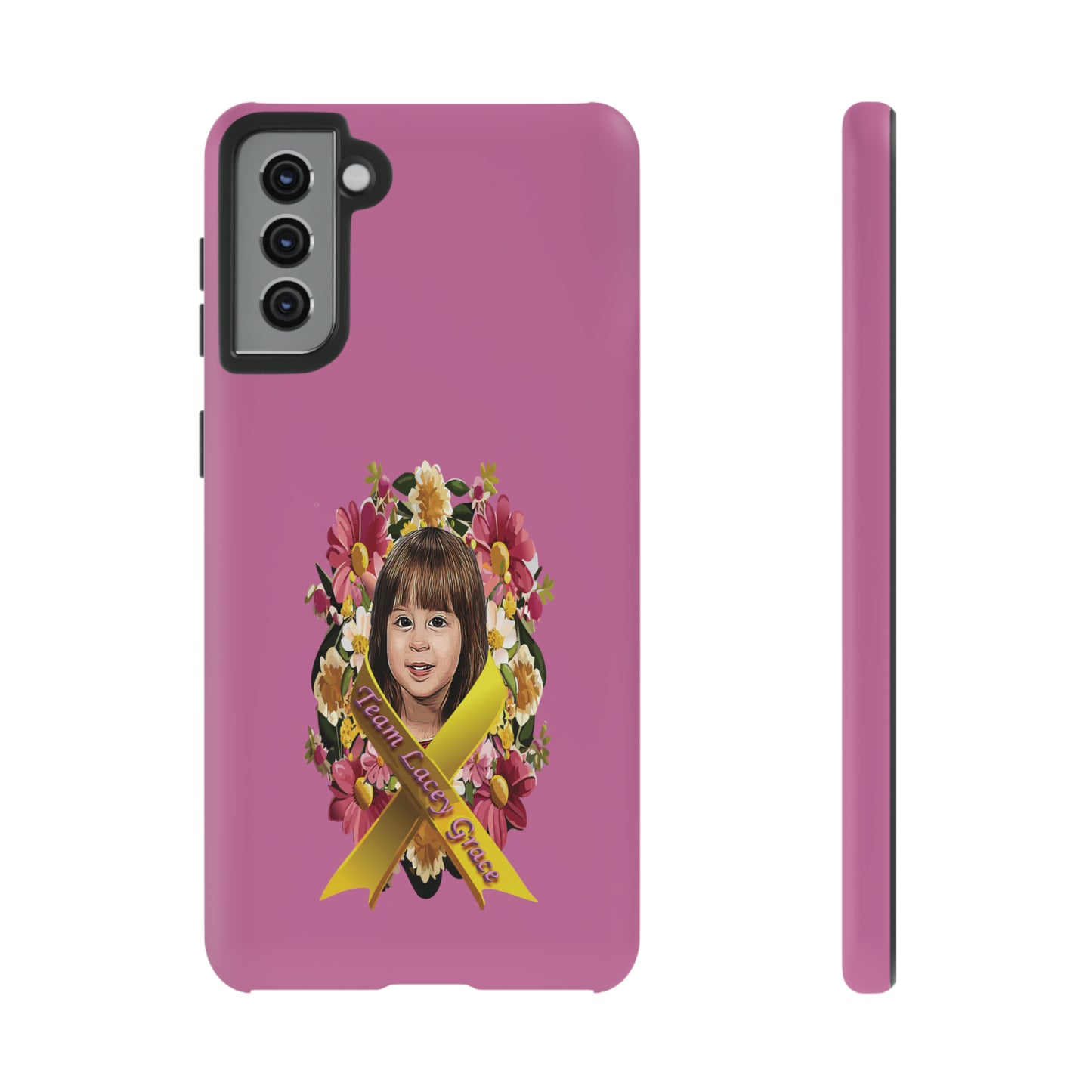 Tough Phone Cases - Lacey w/ Flowers (Pink)