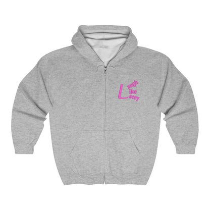 Adult Full Zip Hooded Sweatshirt - Laugh Like Lacey (Front)