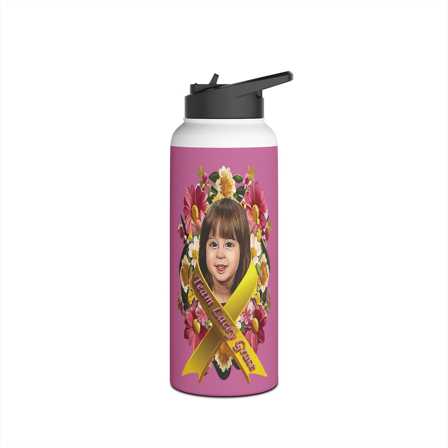 Stainless Steel Water Bottle - Lacey w/ Flowers