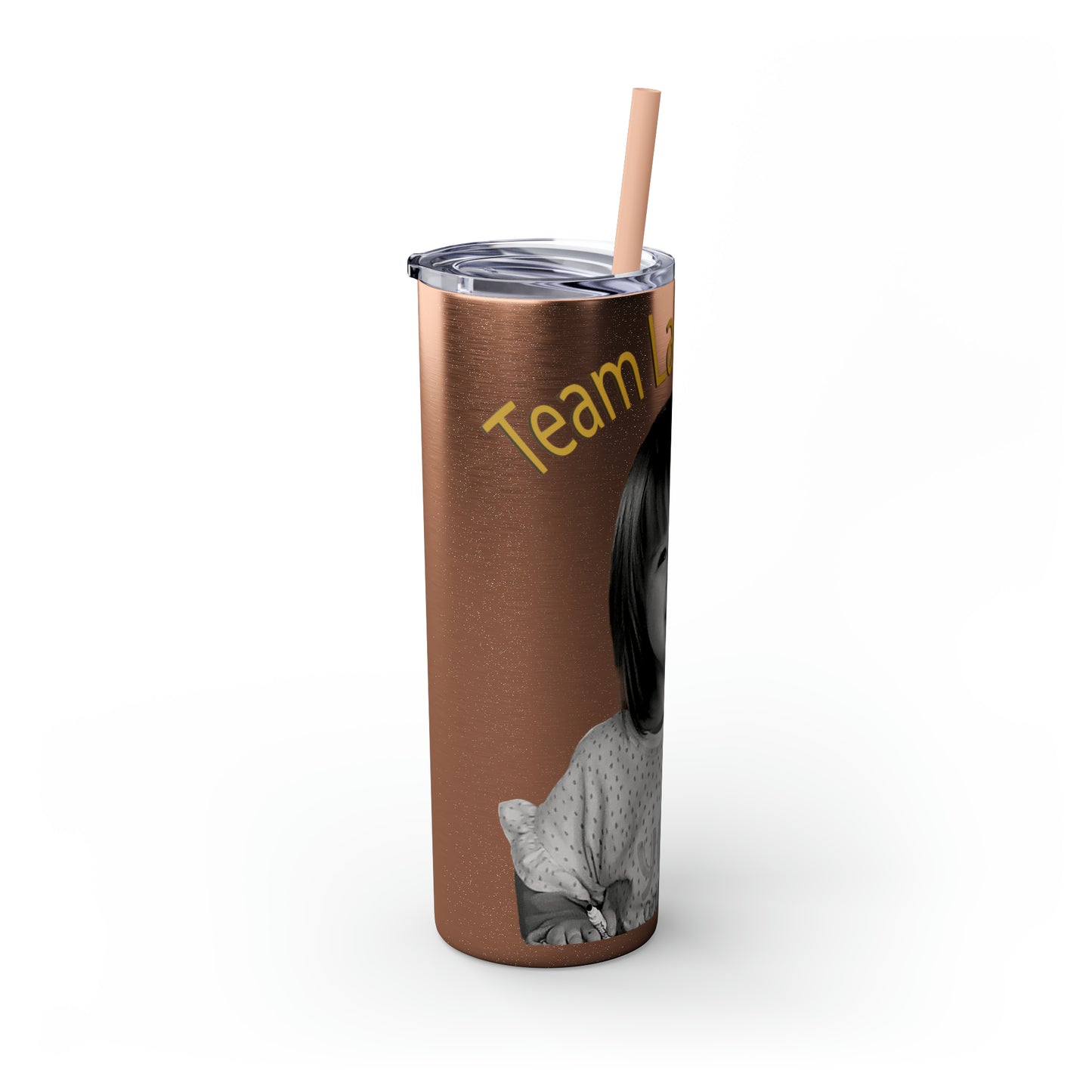 20oz Skinny Tumbler with Straw - B&W Lacey