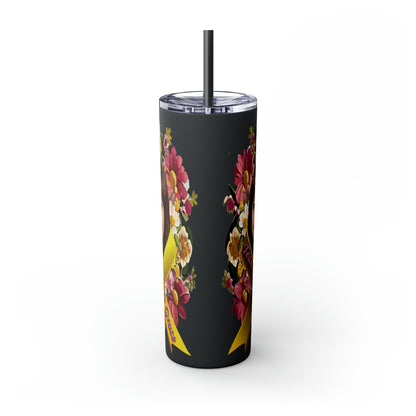 20oz Skinny Tumbler with Straw - Lacey w/ Flowers