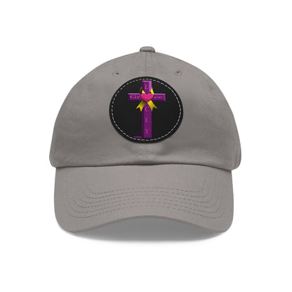 Adult Hat with Leather Patch - Cross