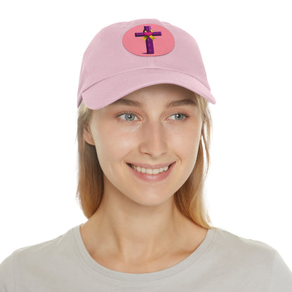 Adult Hat with Leather Patch - Cross