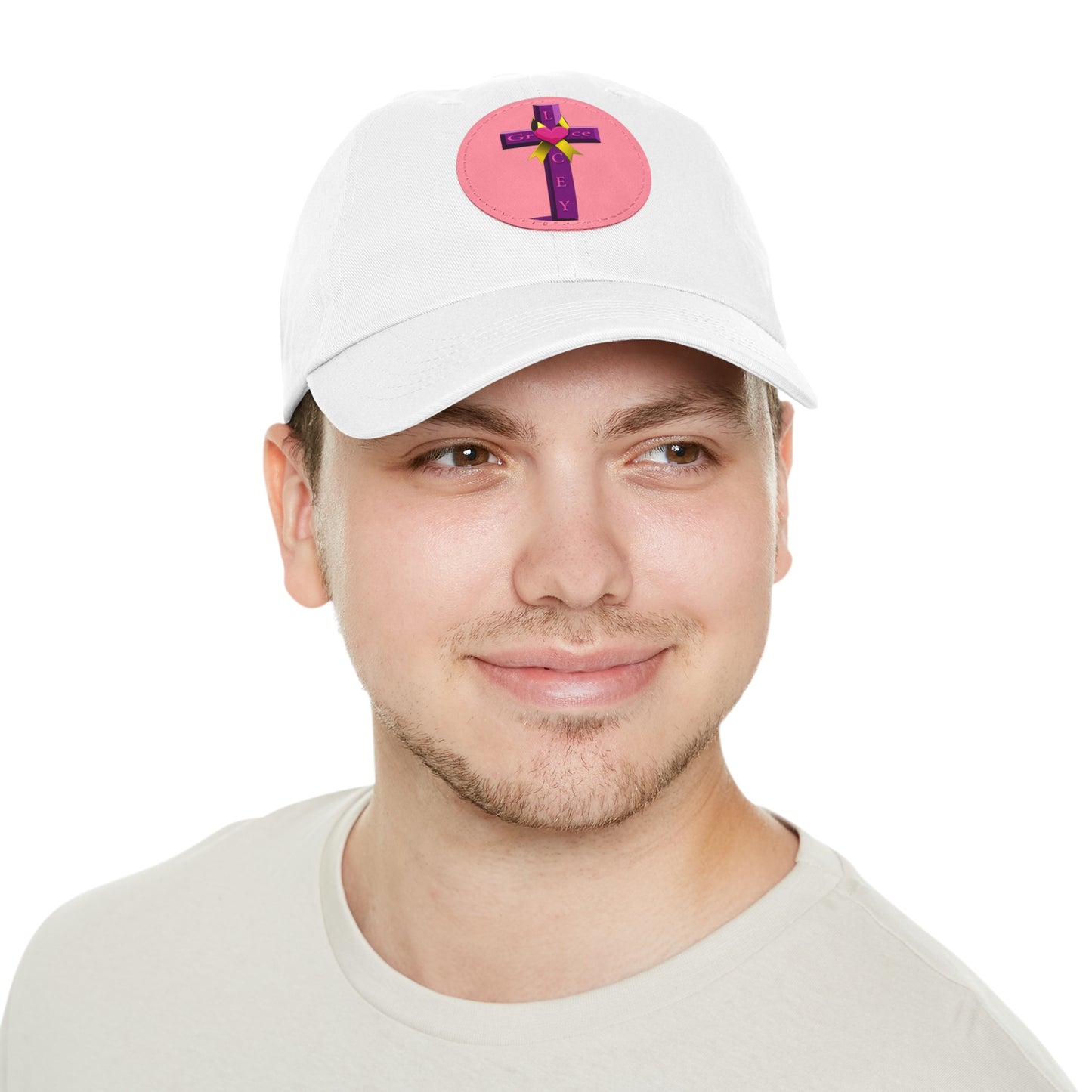 Adult Hat with Leather Patch - Cross