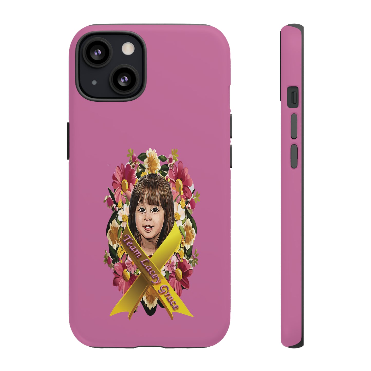 Tough Phone Cases - Lacey w/ Flowers (Pink)