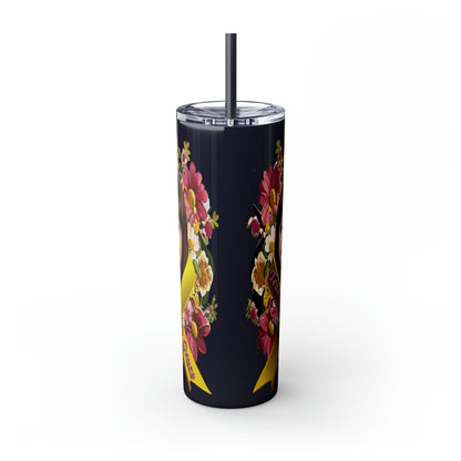 20oz Skinny Tumbler with Straw - Lacey w/ Flowers