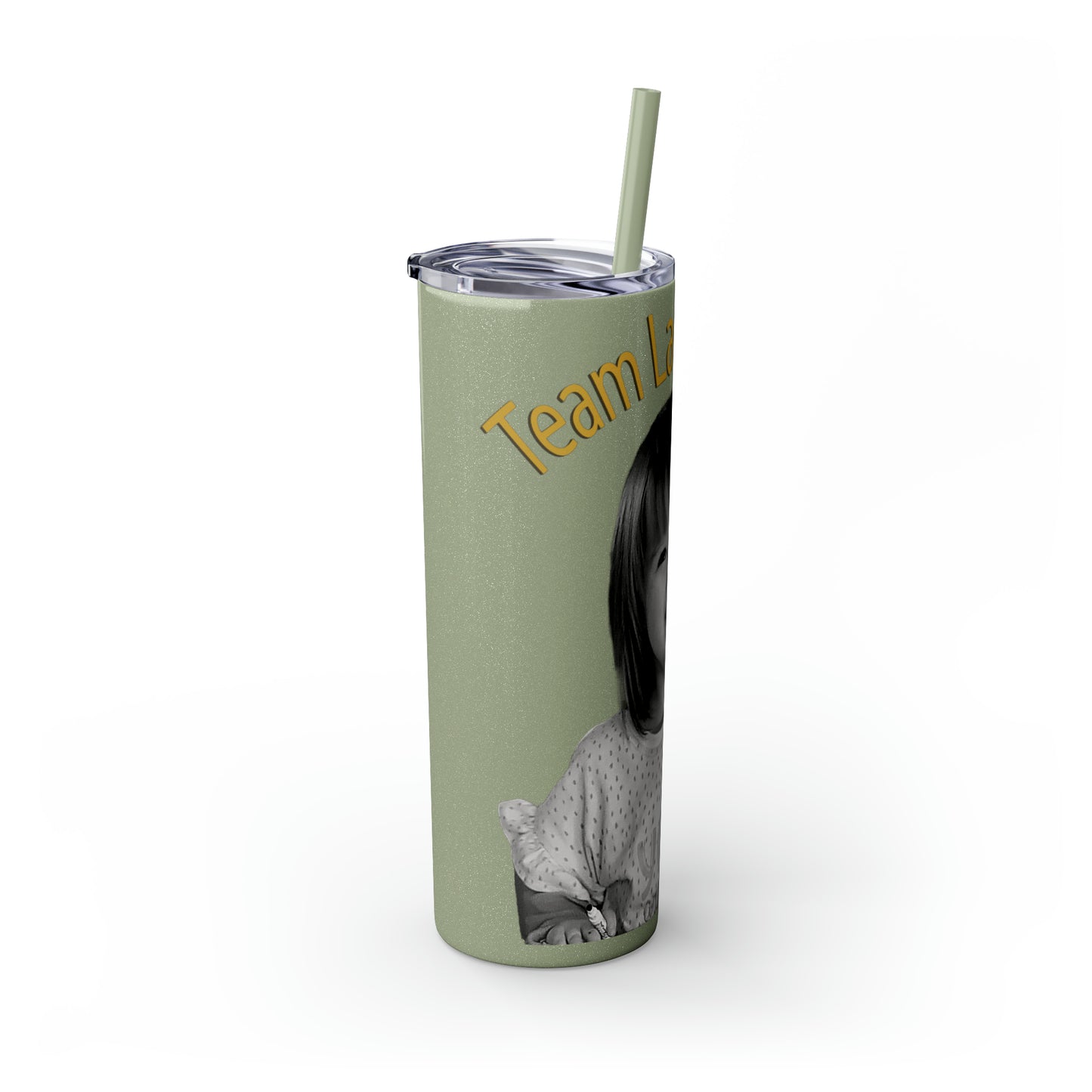 20oz Skinny Tumbler with Straw - B&W Lacey