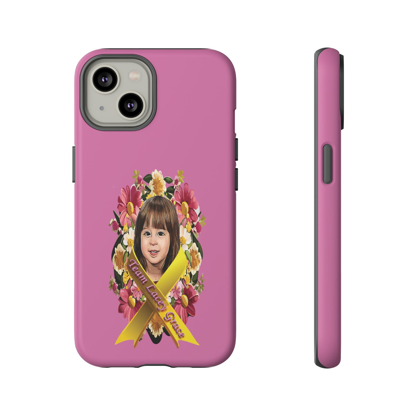 Tough Phone Cases - Lacey w/ Flowers (Pink)