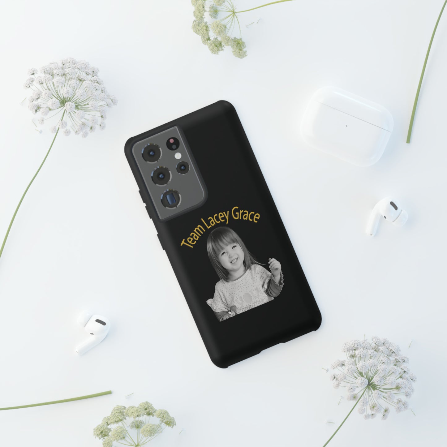 Tough Phone Cases - B&W Lacey