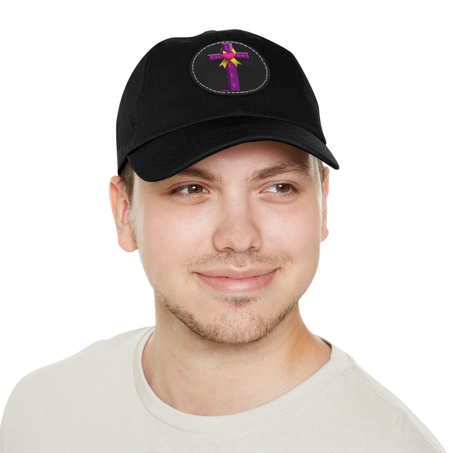 Adult Hat with Leather Patch - Cross