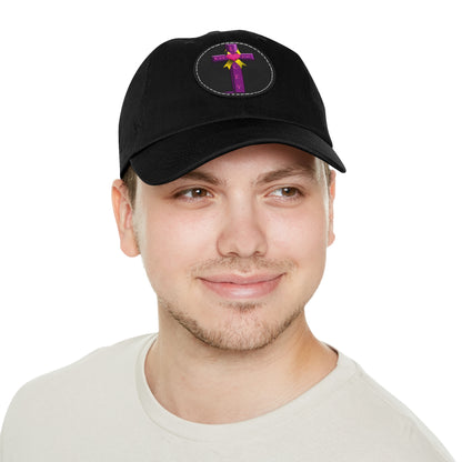 Adult Hat with Leather Patch - Cross