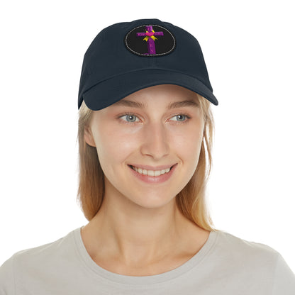 Adult Hat with Leather Patch - Cross