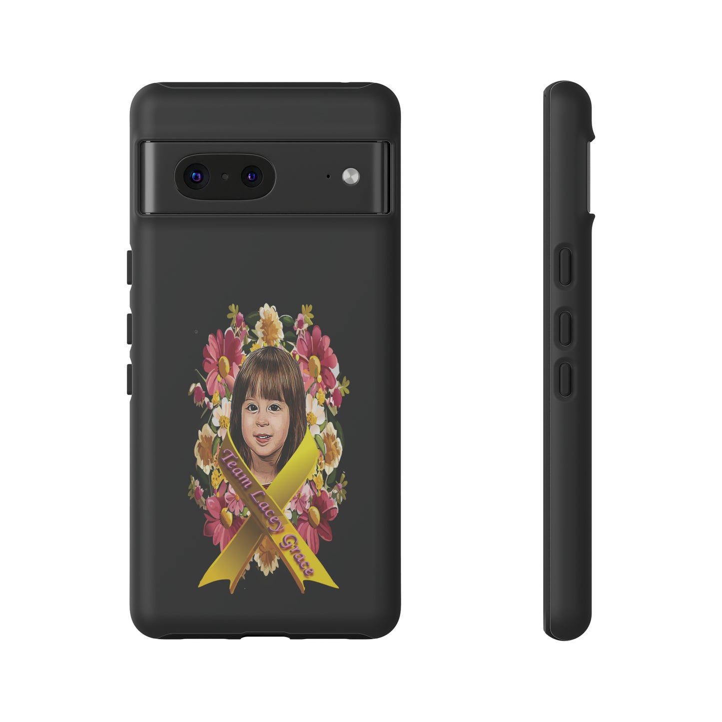 Tough Phone Cases - Lacey w/ Flowers (Black)