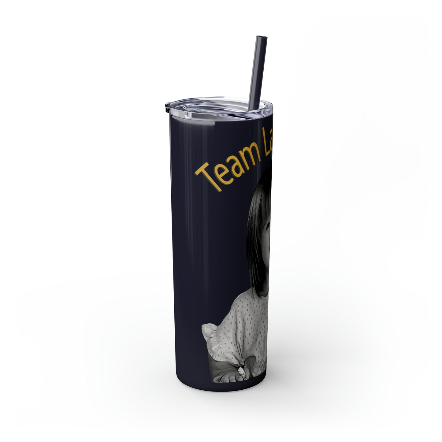 20oz Skinny Tumbler with Straw - B&W Lacey