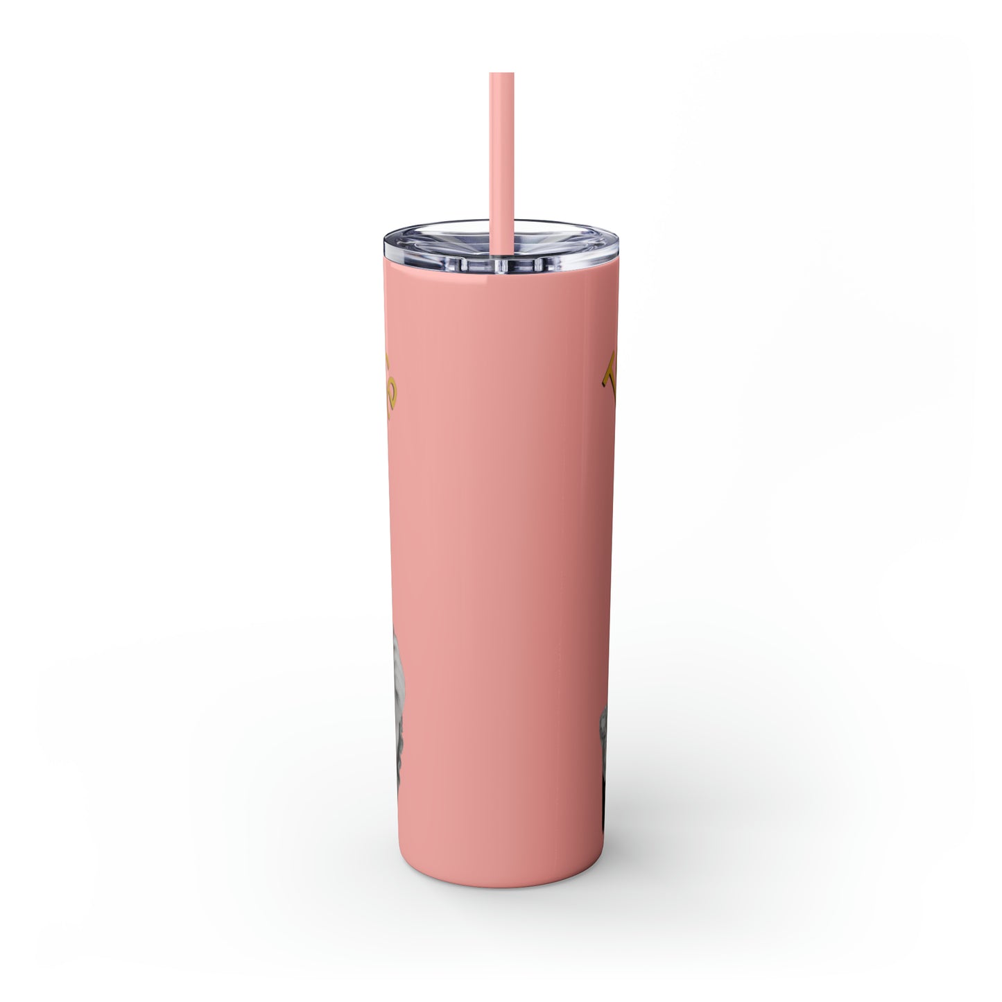 20oz Skinny Tumbler with Straw - B&W Lacey