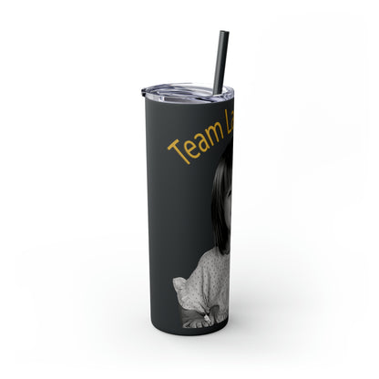 20oz Skinny Tumbler with Straw - B&W Lacey