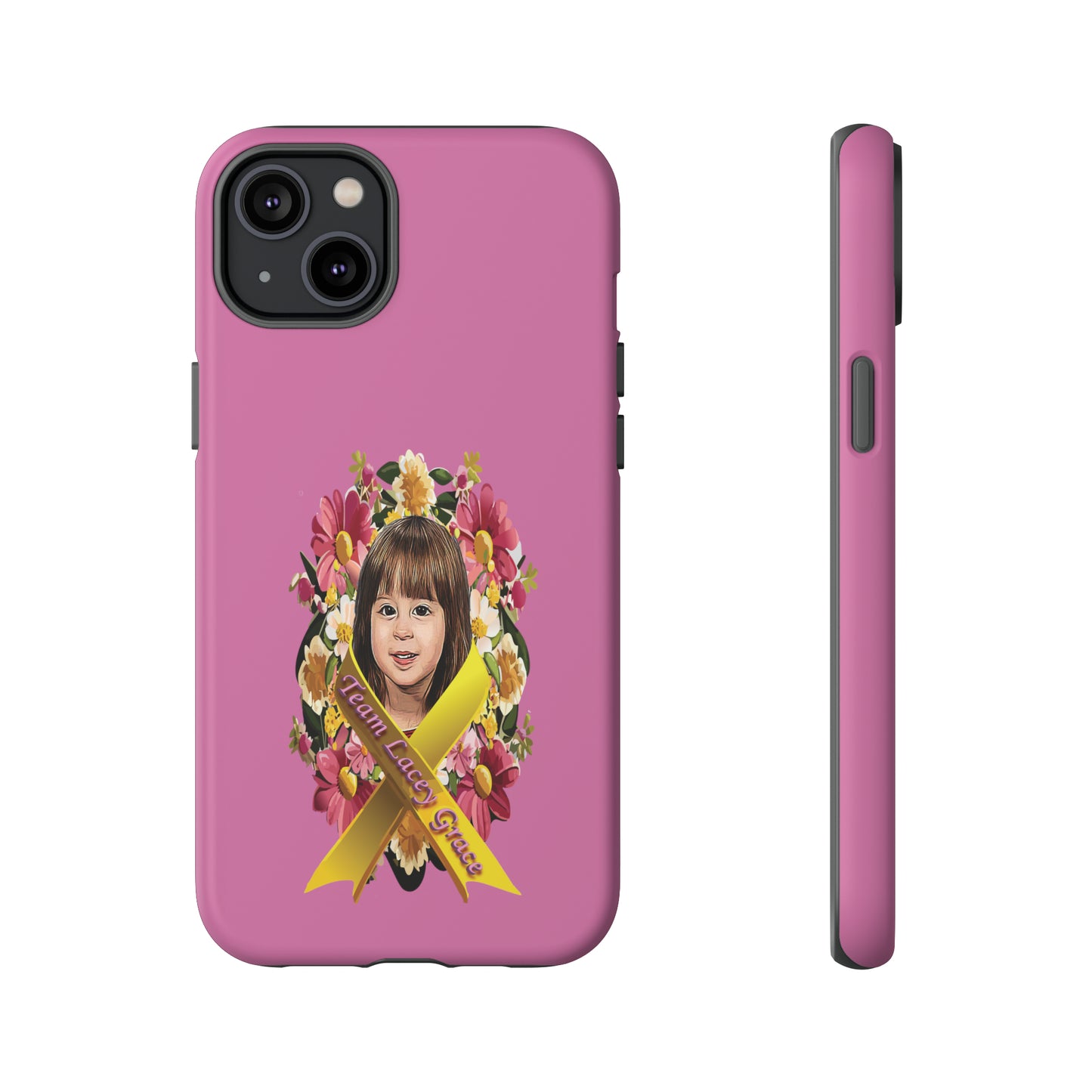 Tough Phone Cases - Lacey w/ Flowers (Pink)