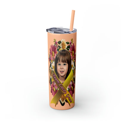 20oz Skinny Tumbler with Straw - Lacey w/ Flowers