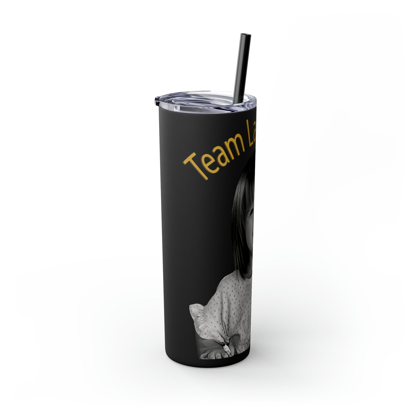 20oz Skinny Tumbler with Straw - B&W Lacey