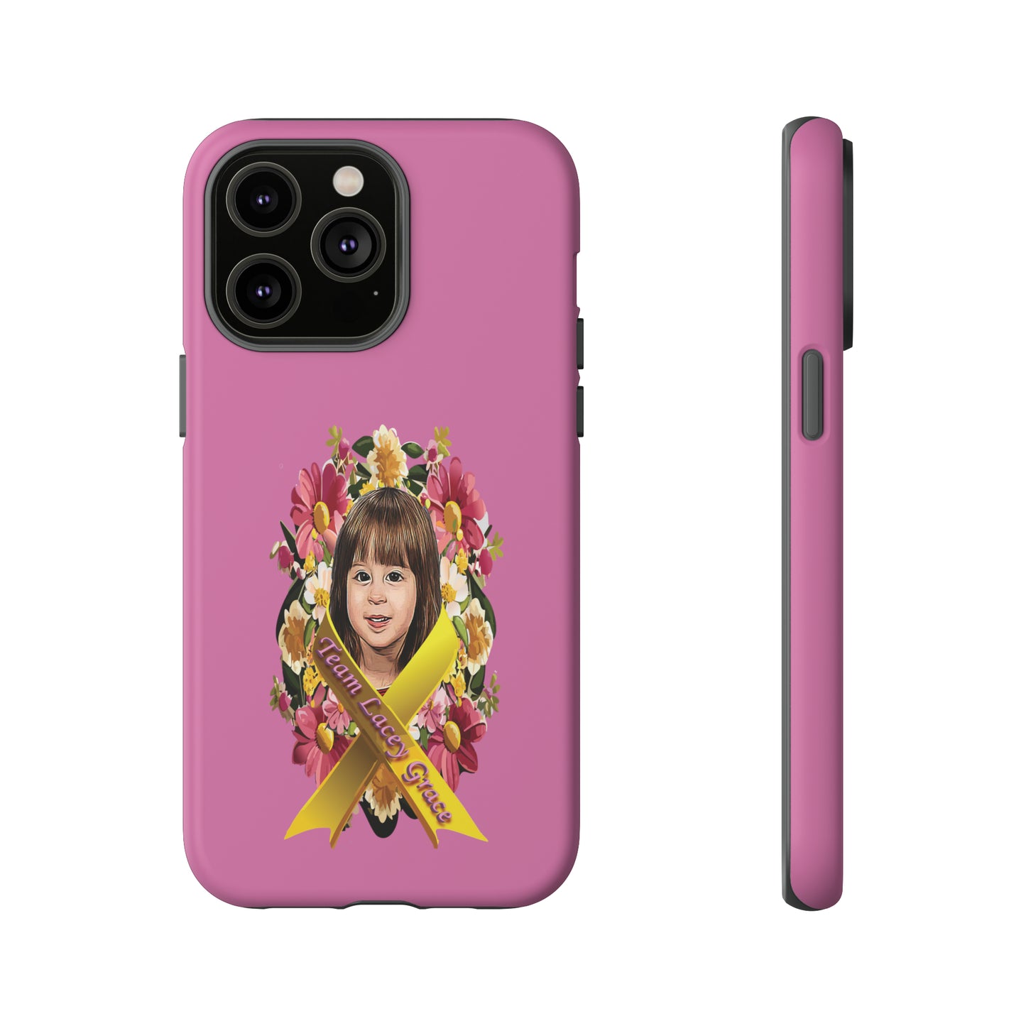 Tough Phone Cases - Lacey w/ Flowers (Pink)