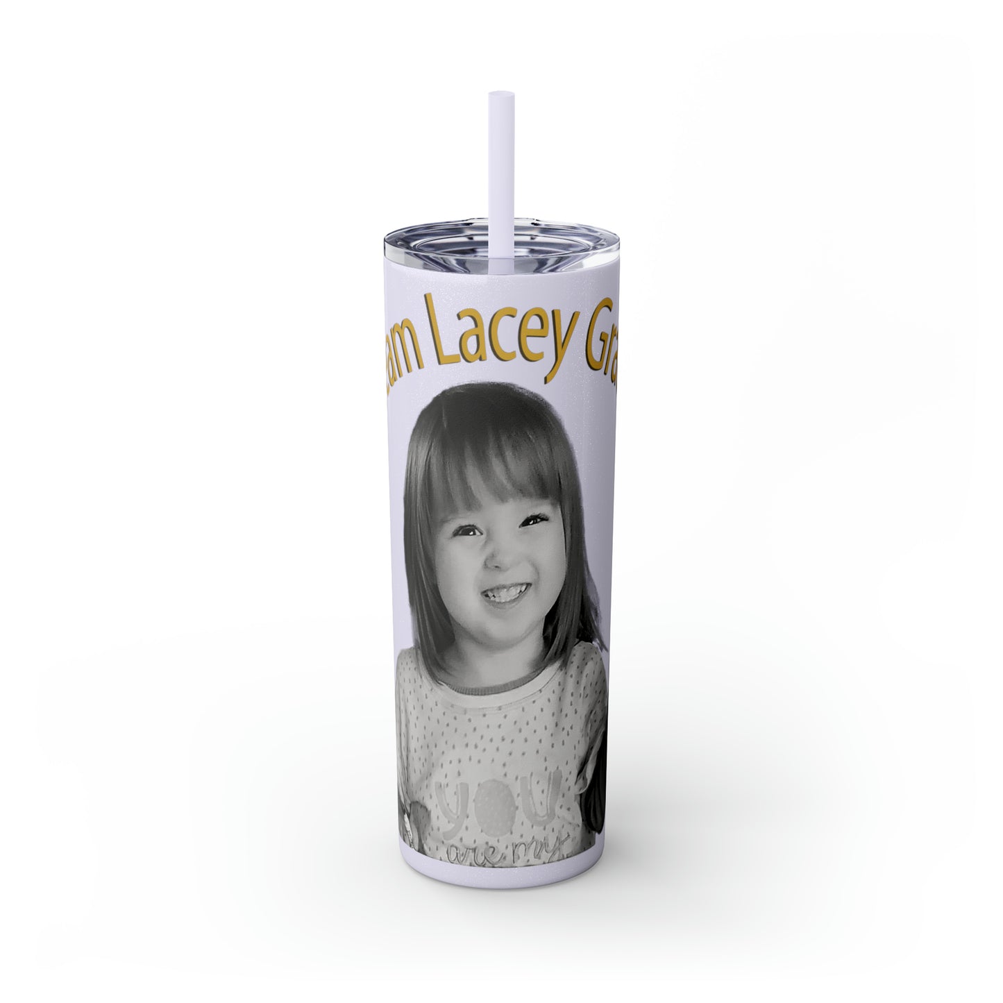 20oz Skinny Tumbler with Straw - B&W Lacey