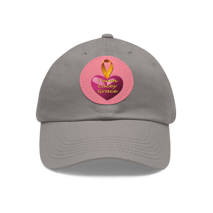 Adult Hat with Leather Patch - Heart Ornament