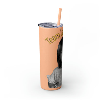 20oz Skinny Tumbler with Straw - B&W Lacey